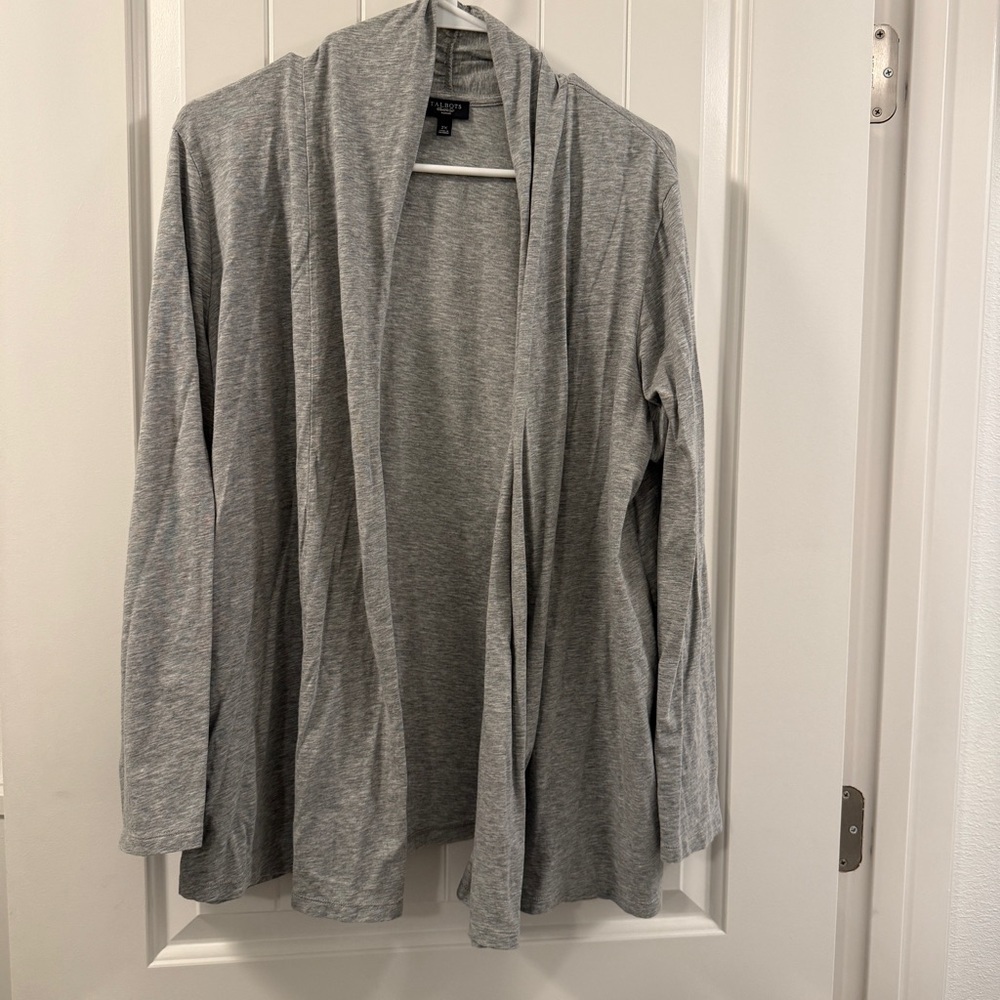 Talbots Gray Lightweight Stretch Open Cardigan Women’s 2X